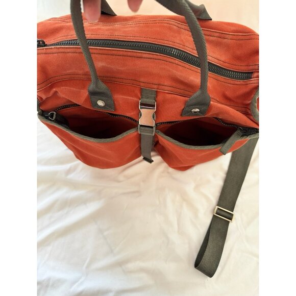 PRADA Vintage Duffle Bag Handbag Orange Nylon Travel Unisex - Picture 8 of 16